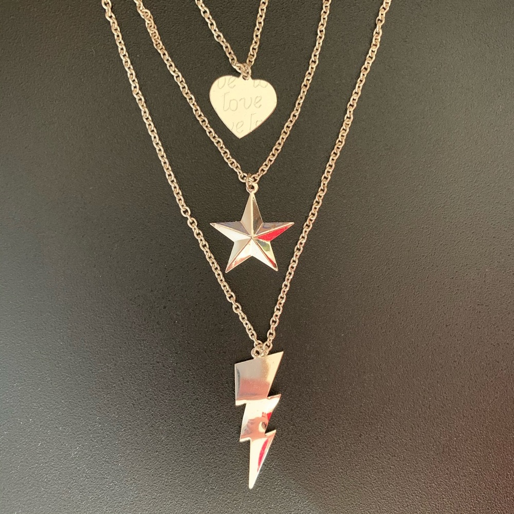 🆕 Heart Star Lightning triple layered necklace